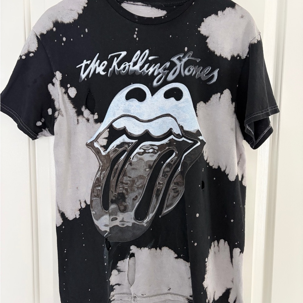 The Rolling Stones Black/White Tie-Dye T-Shirt